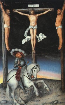 Lucas Cranach the Elder Painting - The Crucifixion With The Converted Centurion Lucas Cranach the Elder